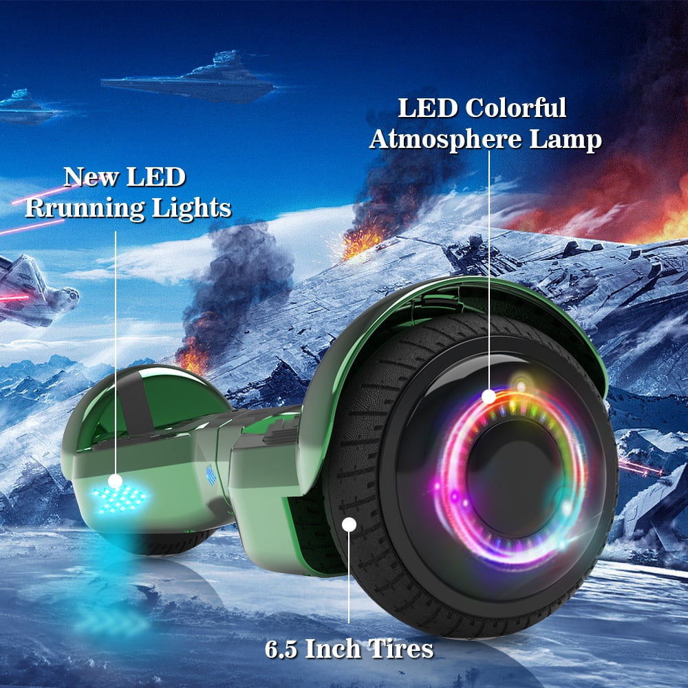 MOSTA All Terrain Self-Balance Scoote ,Electric Scooter Board for Kids & Adults with Bluetooth and Led Lights,6.5 inch,165 lbs capacity Perfect Gift