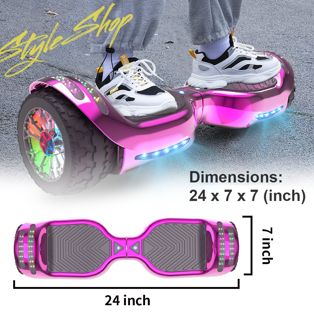 MOSTA All Terrain Self-Balance Scoote ,Electric Scooter Board for Kids & Adults with Bluetooth and Led Lights,6.5 inch,165 lbs capacity Perfect Gift