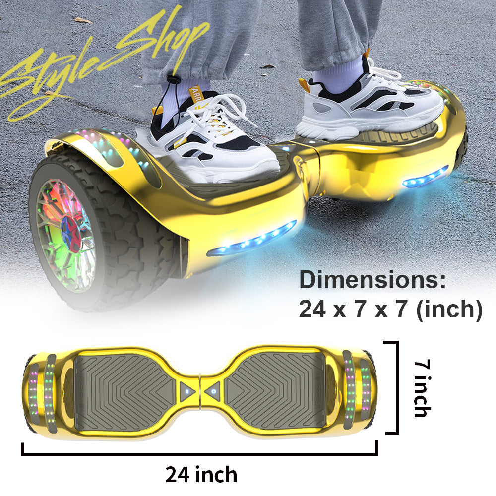 MOSTA All Terrain Self-Balance Scoote ,Electric Scooter Board for Kids & Adults with Bluetooth and Led Lights,6.5 inch,165 lbs capacity Perfect Gift
