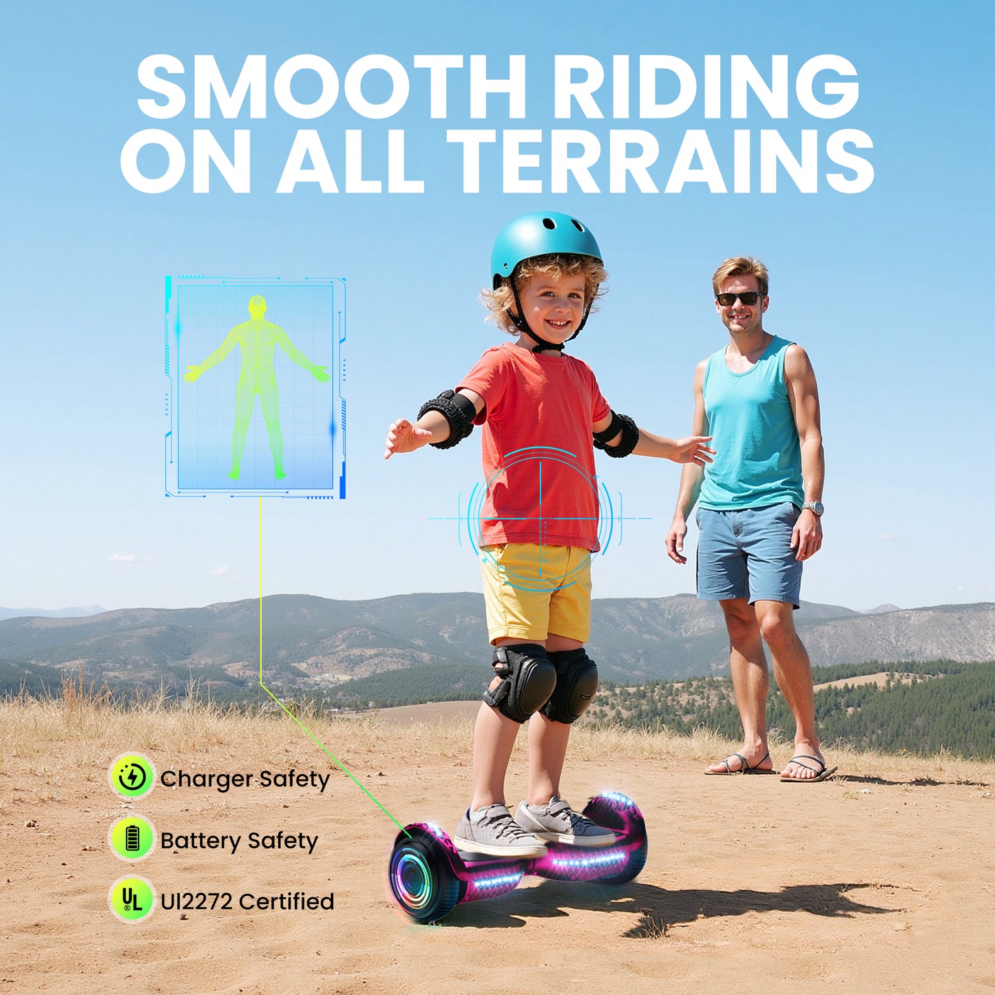 Mosta Electric Hoverboard with New Version Bluetooth Hover Board, Chrome and Design Color Self-Balance Electric Scooter