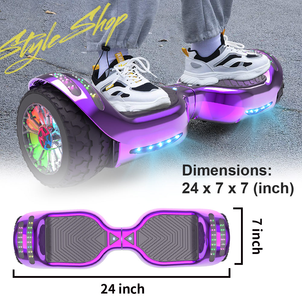 MOSTA All Terrain Self-Balance Scoote ,Electric Scooter Board for Kids & Adults with Bluetooth and Led Lights,6.5 inch,165 lbs capacity Perfect Gift