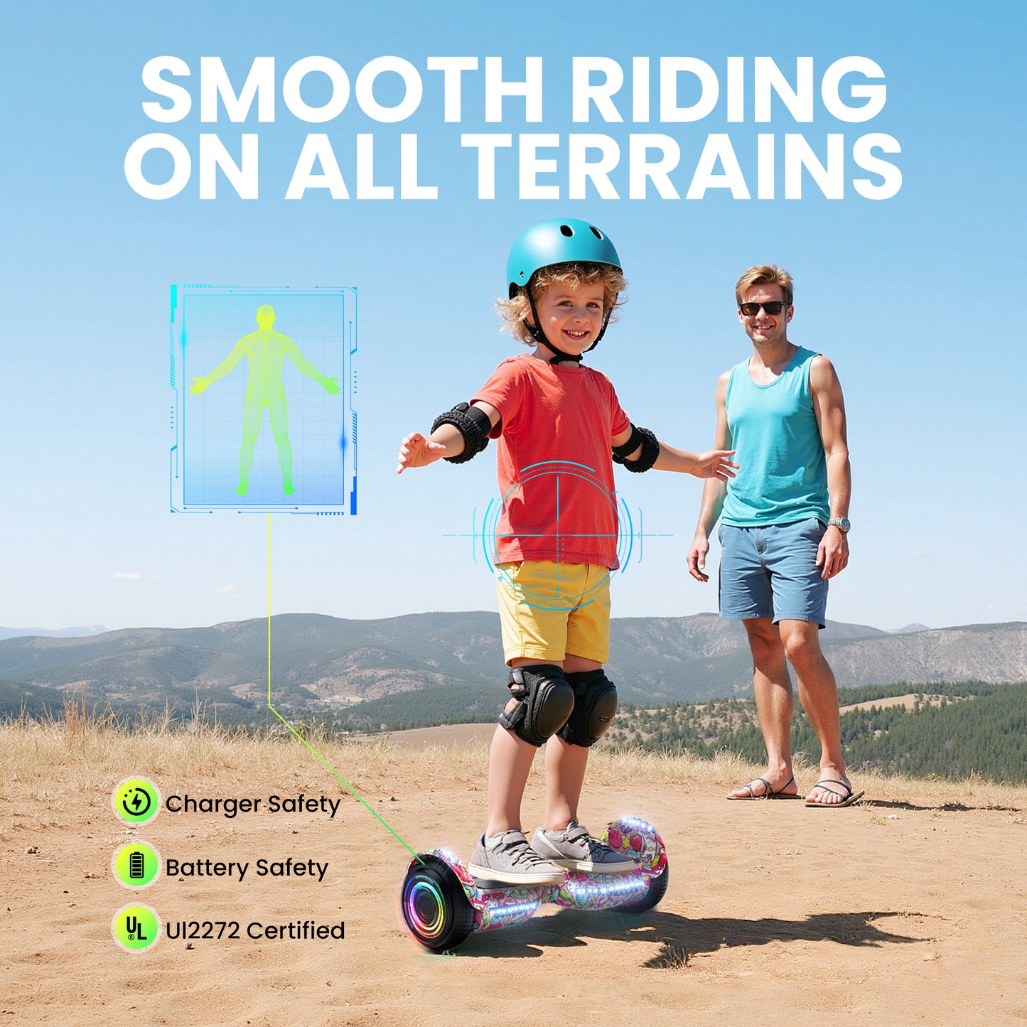 Mosta Electric Hoverboard with New Version Bluetooth Hover Board, Chrome and Design Color Self-Balance Electric Scooter