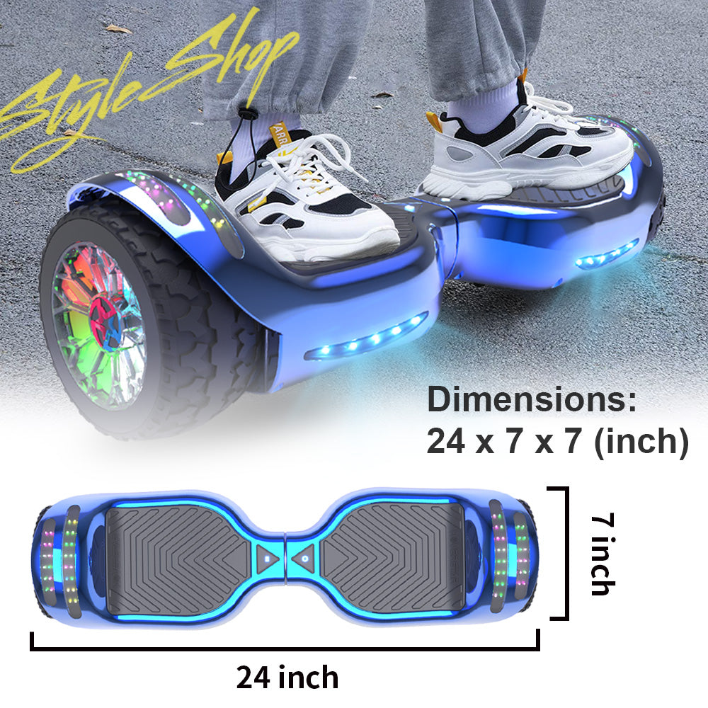 MOSTA All Terrain Self-Balance Scoote ,Electric Scooter Board for Kids & Adults with Bluetooth and Led Lights,6.5 inch,165 lbs capacity Perfect Gift