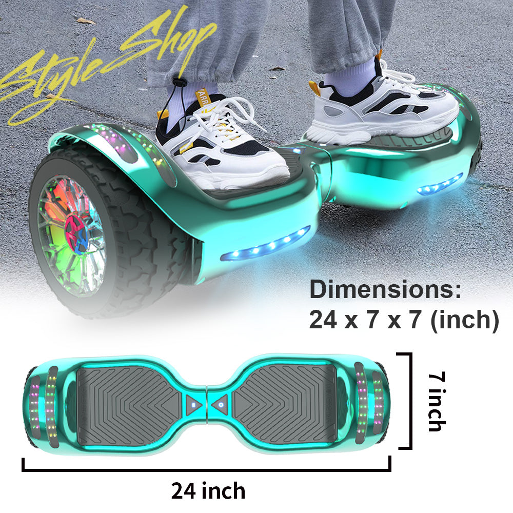 MOSTA All Terrain Self-Balance Scoote ,Electric Scooter Board for Kids & Adults with Bluetooth and Led Lights,6.5 inch,165 lbs capacity Perfect Gift