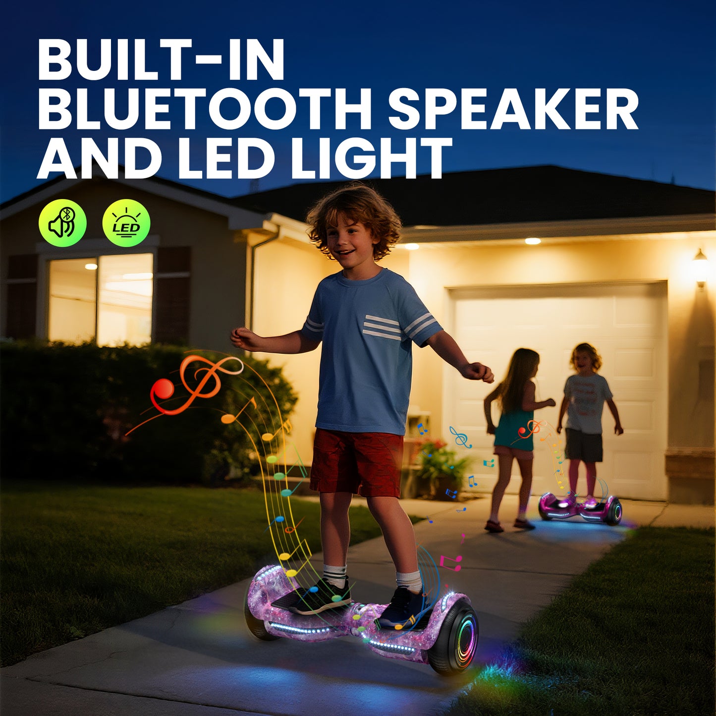 Mosta Electric Hoverboard with New Version Bluetooth Hover Board, Chrome and Design Color Self-Balance Electric Scooter