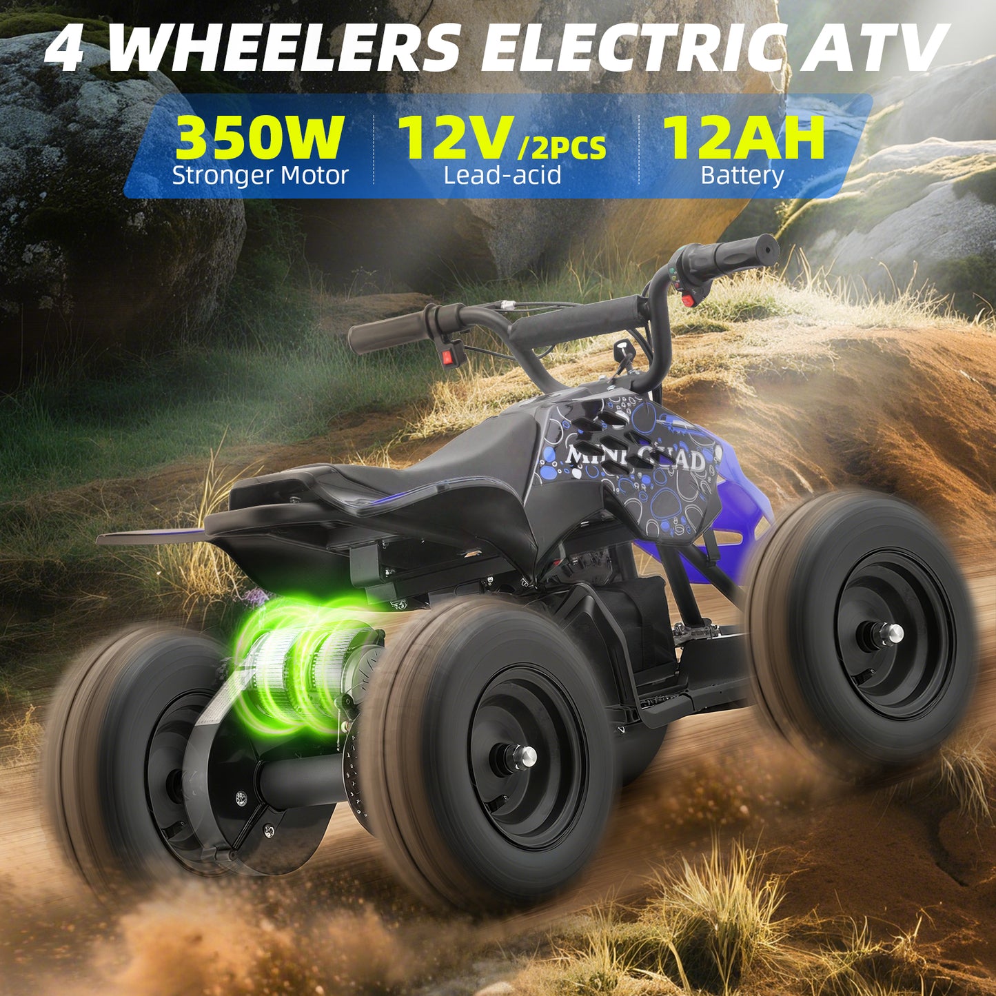 MOSTA Electric Dirt Quad 24V 500W ATV with Suspension with Forward and Reverse Functions