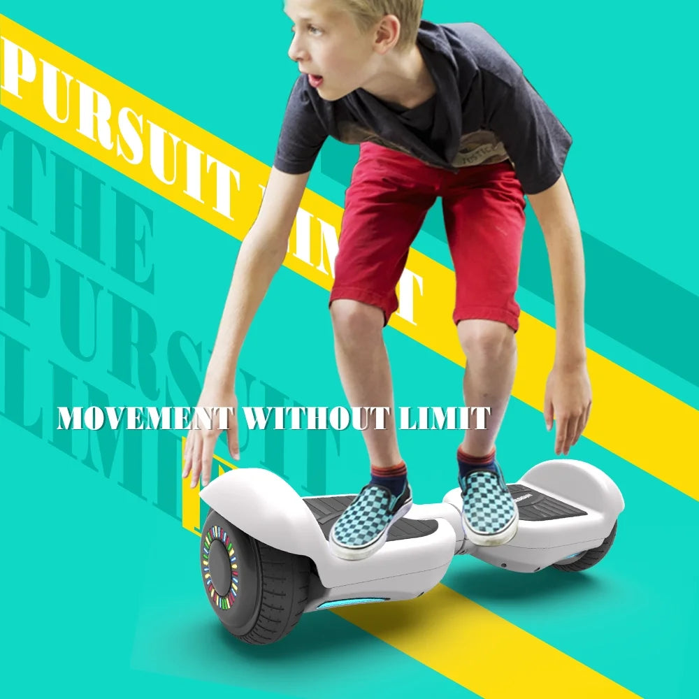 Mosta Hover Electric Scooter Board for Kids & Adults, 9 mph All Terrain Self-Balance Scooter with Bluetooth and Led Lights,6.5 inch,165 lbs capacity,LED Light,Suitable for boys and girls