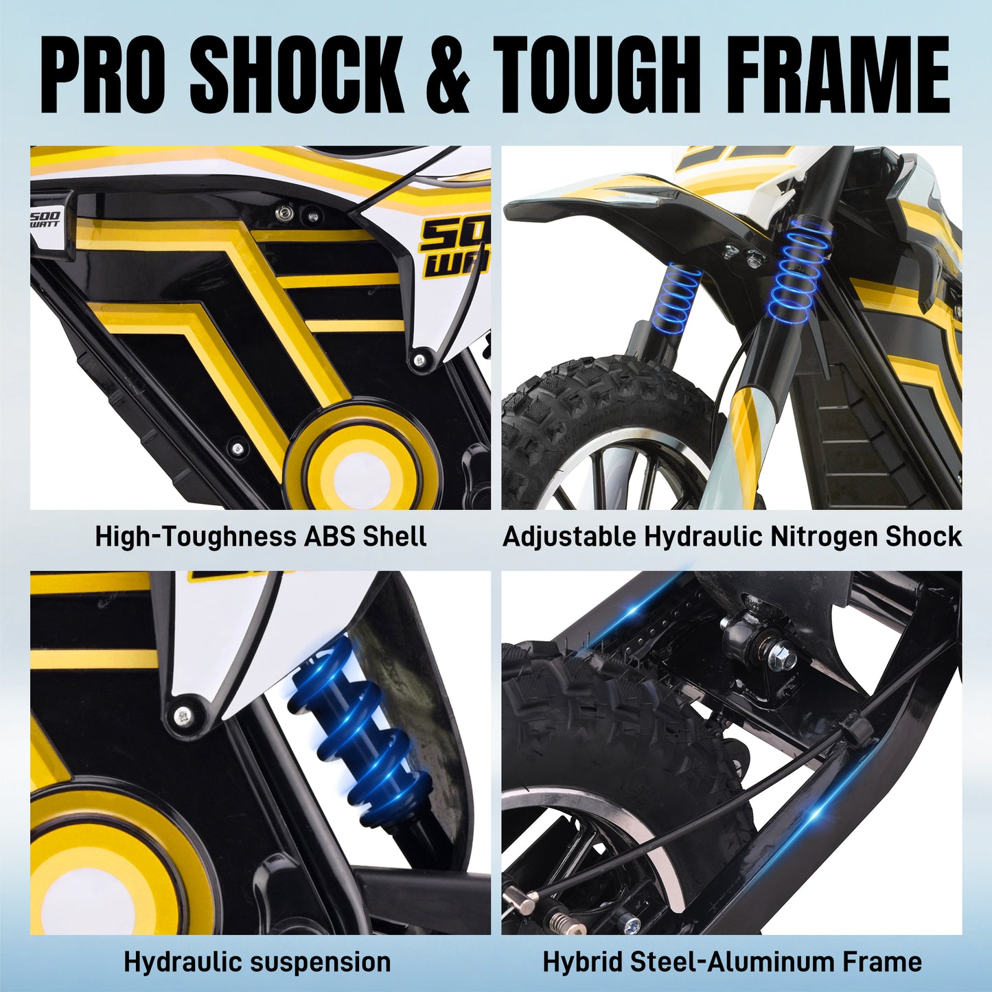 MOSTA Electric Dirt Bike for Teens Adults, 500W Electric-Motorcycle Mountain Off-Road EBike