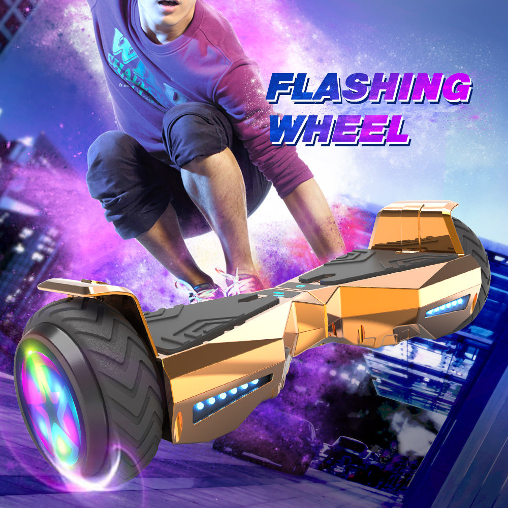 MOSTA All Terrain Self-Balance Scoote ,Electric Scooter Board for Kids & Adults with Bluetooth and Led Lights,6.5 inch,165 lbs capacity Perfect Gift