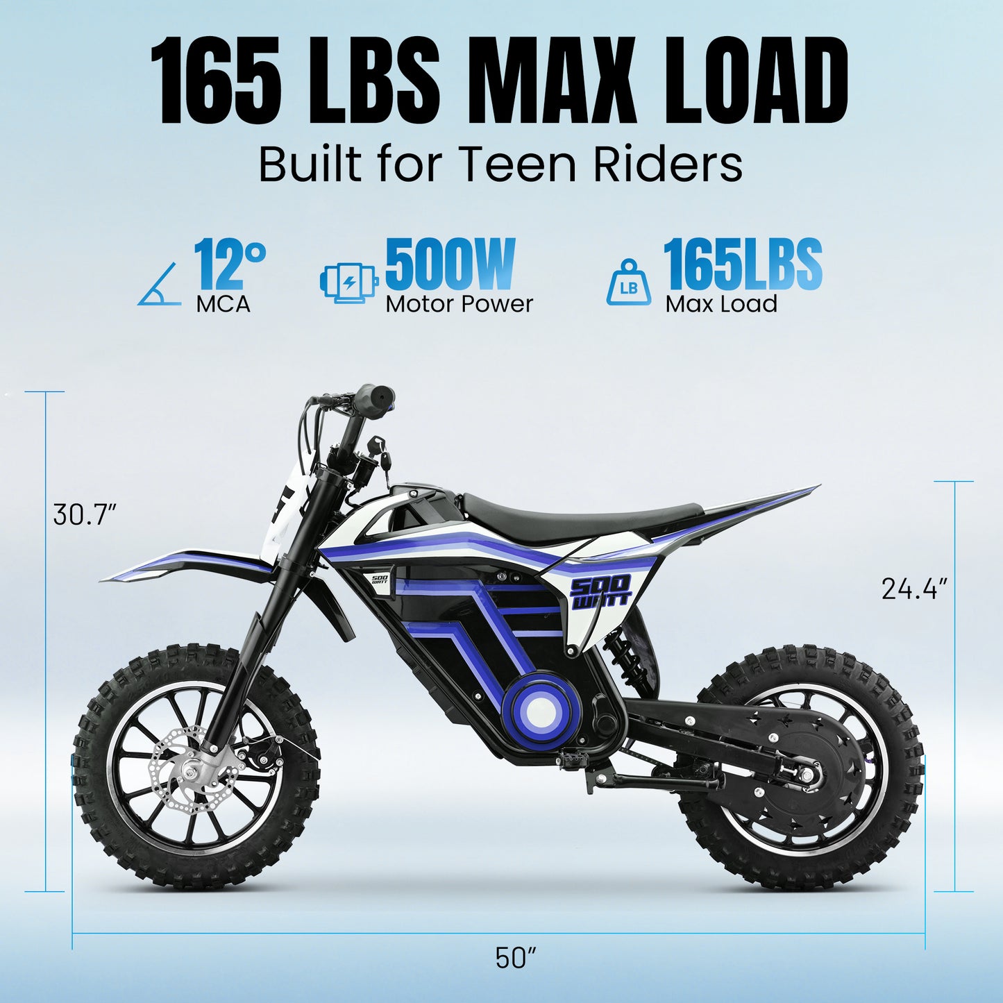 MOSTA Electric Dirt Bike for Teens Adults, 500W Electric-Motorcycle Mountain Off-Road EBike
