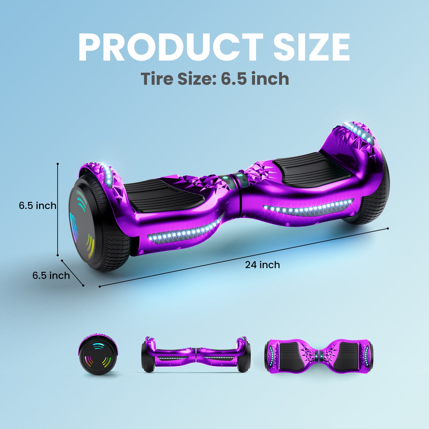 Mosta Electric Hoverboard with New Version Bluetooth Hover Board, Chrome and Design Color Self-Balance Electric Scooter