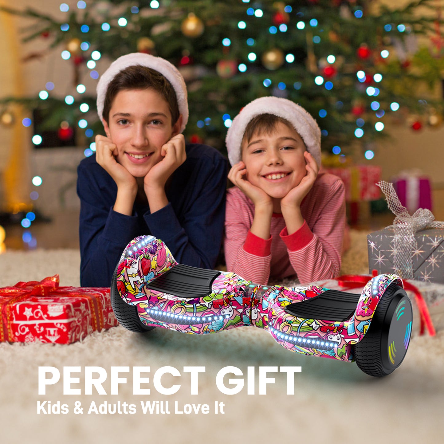 Mosta Electric Hoverboard with New Version Bluetooth Hover Board, Chrome and Design Color Self-Balance Electric Scooter