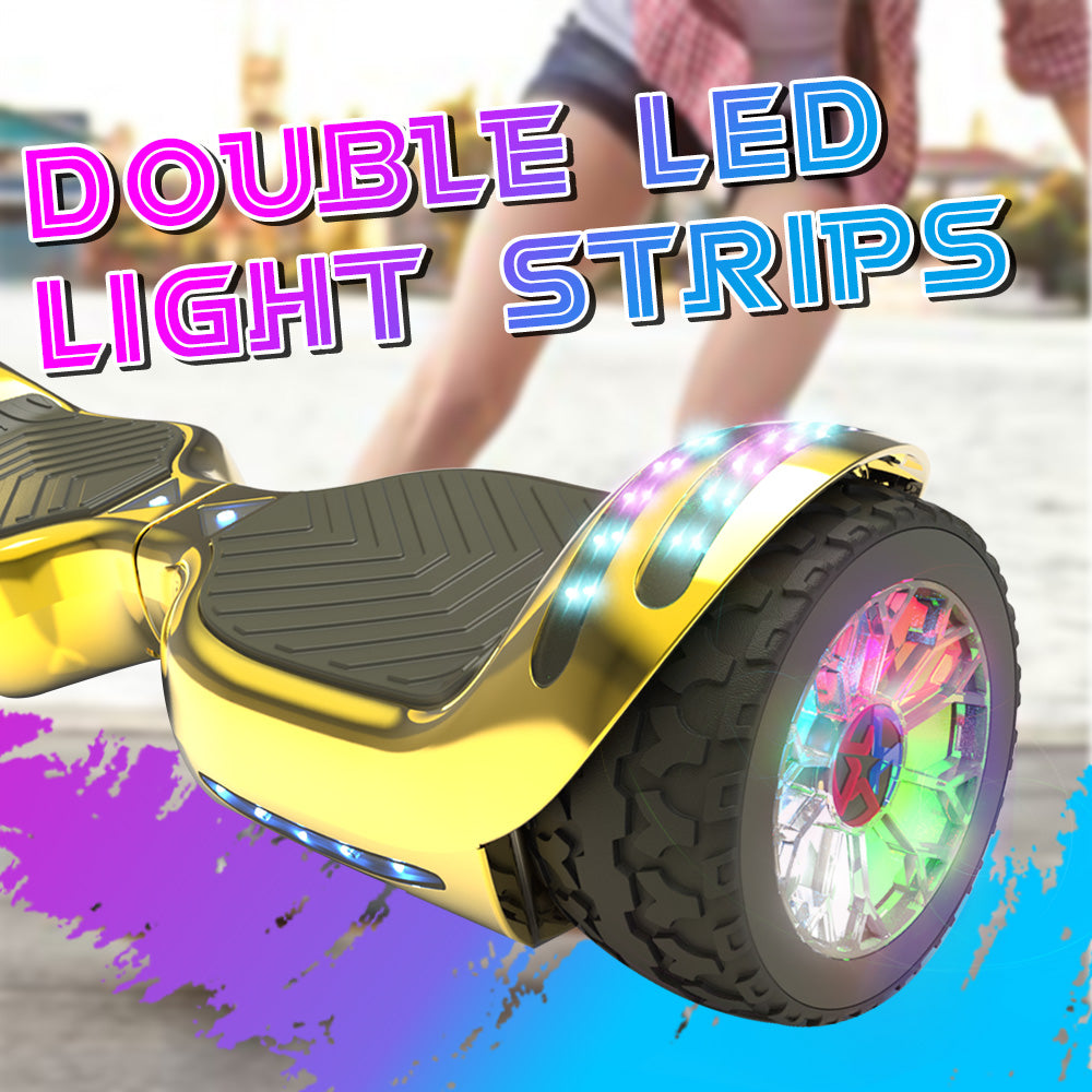 MOSTA All Terrain Self-Balance Scoote ,Electric Scooter Board for Kids & Adults with Bluetooth and Led Lights,6.5 inch,165 lbs capacity Perfect Gift