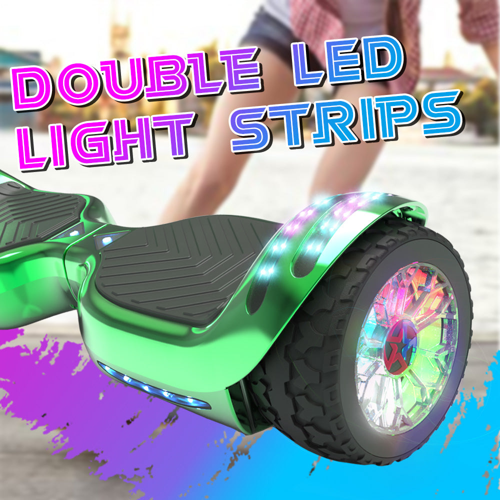MOSTA All Terrain Self-Balance Scoote ,Electric Scooter Board for Kids & Adults with Bluetooth and Led Lights,6.5 inch,165 lbs capacity Perfect Gift