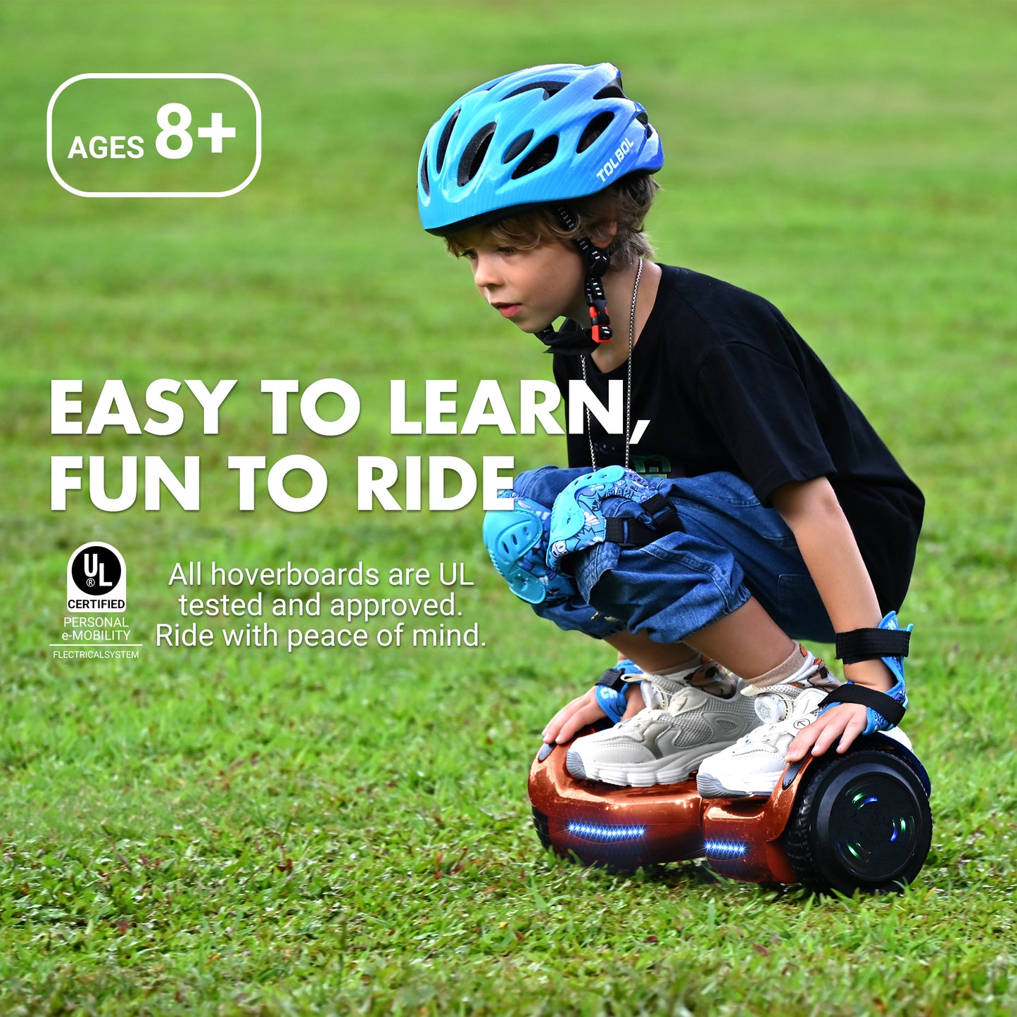 MOSTA All Terrain Self-Balance Scoote ,Electric Scooter Board for Kids & Adults with Bluetooth and Led Lights,6.5 inch,165 lbs capacity Perfect Gift