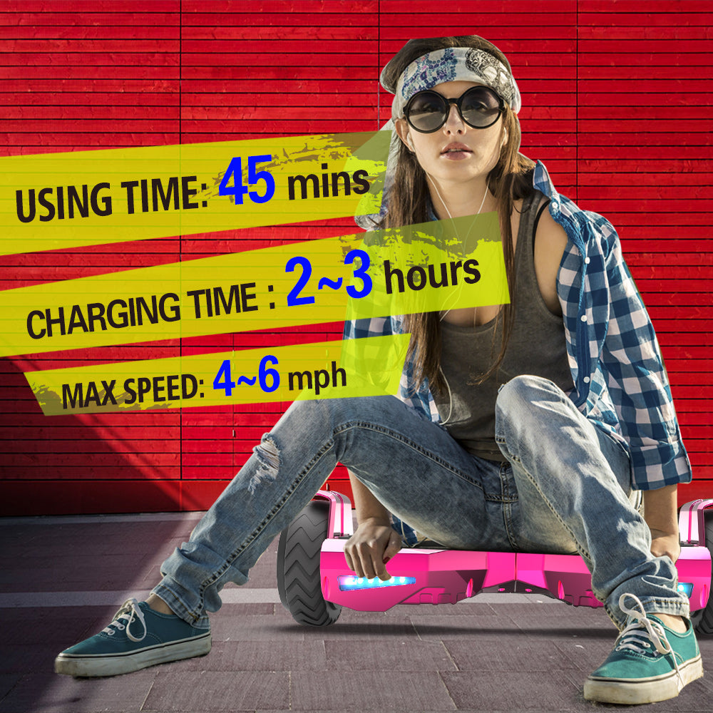 MOSTA All Terrain Self-Balance Scoote ,Electric Scooter Board for Kids & Adults with Bluetooth and Led Lights,6.5 inch,165 lbs capacity Perfect Gift