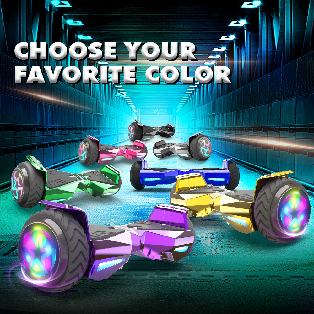 MOSTA All Terrain Self-Balance Scoote ,Electric Scooter Board for Kids & Adults with Bluetooth and Led Lights,6.5 inch,165 lbs capacity Perfect Gift