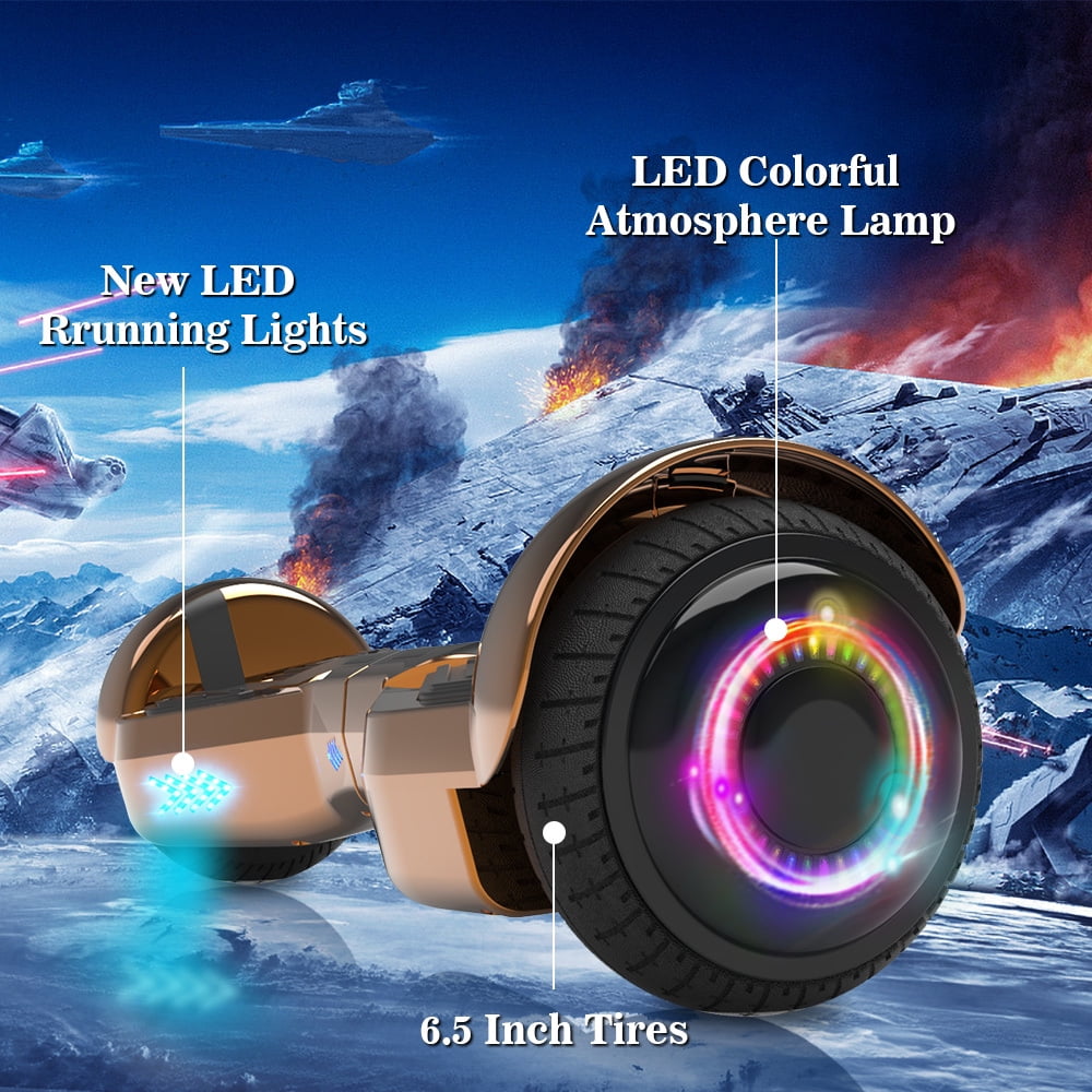 MOSTA All Terrain Self-Balance Scoote ,Electric Scooter Board for Kids & Adults with Bluetooth and Led Lights,6.5 inch,165 lbs capacity Perfect Gift