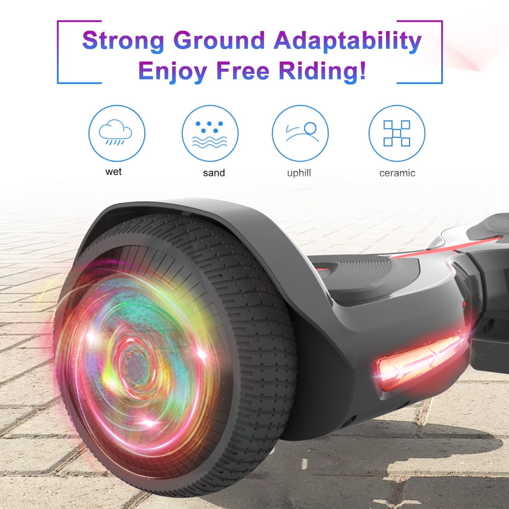 MOSTA All Terrain Self-Balance Scoote ,Electric Scooter Board for Kids & Adults with Bluetooth and Led Lights,6.5 inch, 9 Miles Max 165 lbs capacity Perfect Gift