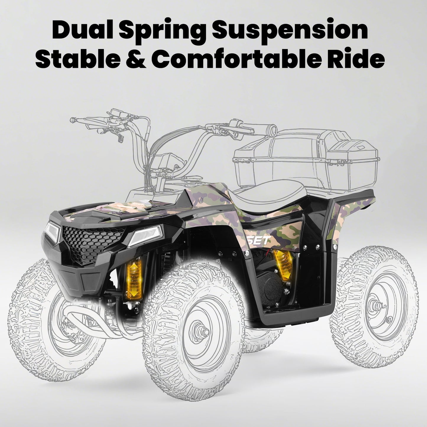 QEASET 40 cc Trail Blazer Ride-On Buggy – Dual-Speed Off-Roader, Key-Lock Safe, 10-15.5mph, Flag