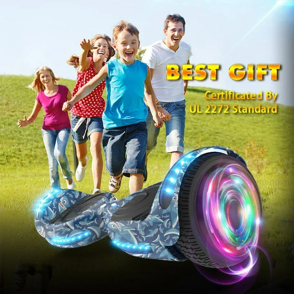 MOSTA All Terrain Self-Balance Scoote ,Electric Scooter Board for Kids & Adults with Bluetooth and Led Lights,6.5 inch,165 lbs capacity Perfect Gift