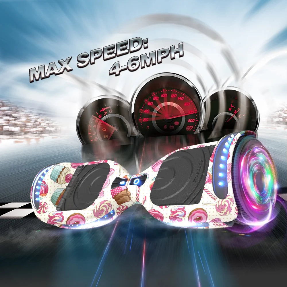 MOSTA All Terrain Self-Balance Scoote ,Electric Scooter Board for Kids & Adults with Bluetooth and Led Lights,6.5 inch,165 lbs capacity Perfect Gift