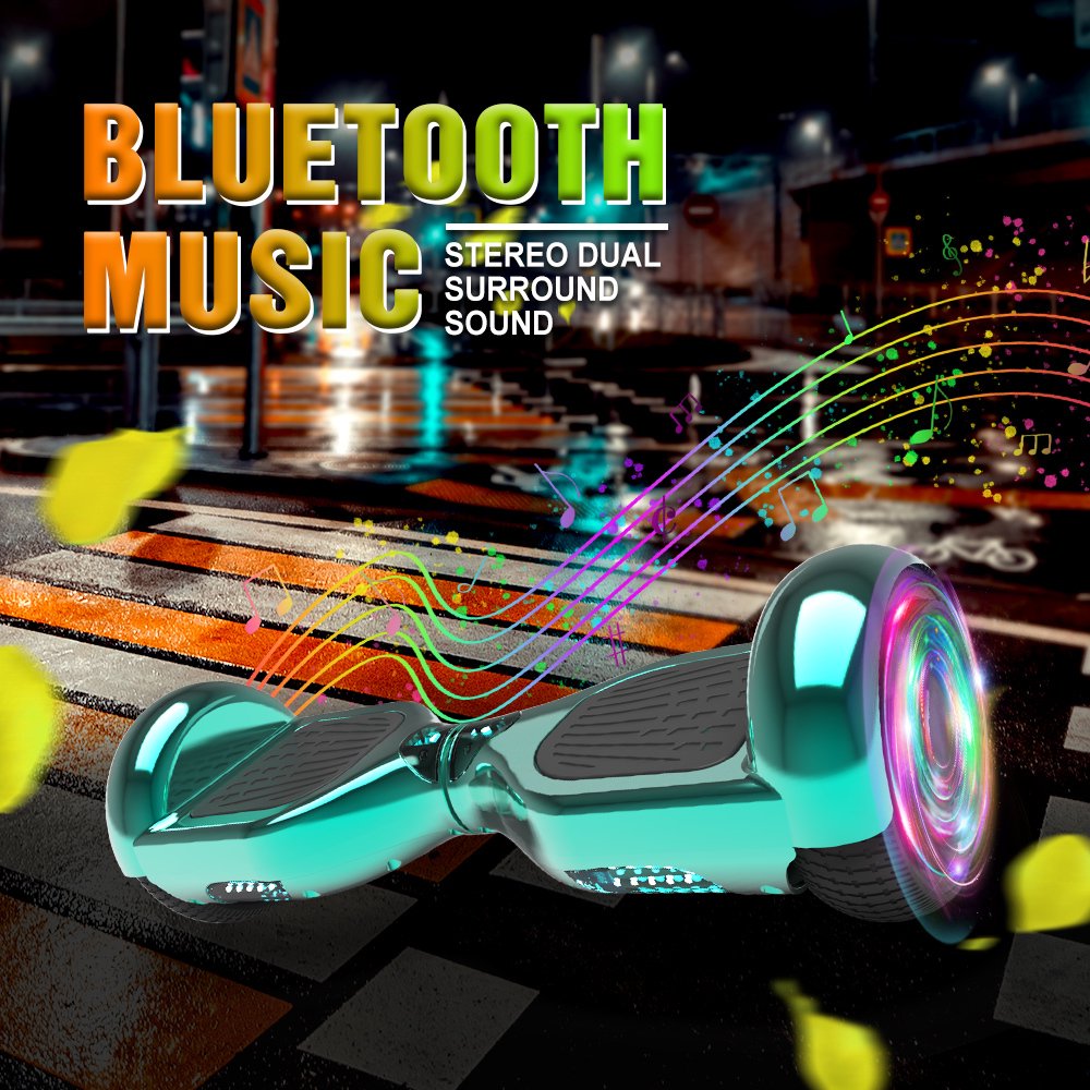 MOSTA All Terrain Self-Balance Scoote ,Electric Scooter Board for Kids & Adults with Bluetooth and Led Lights,6.5 inch,165 lbs capacity Perfect Gift