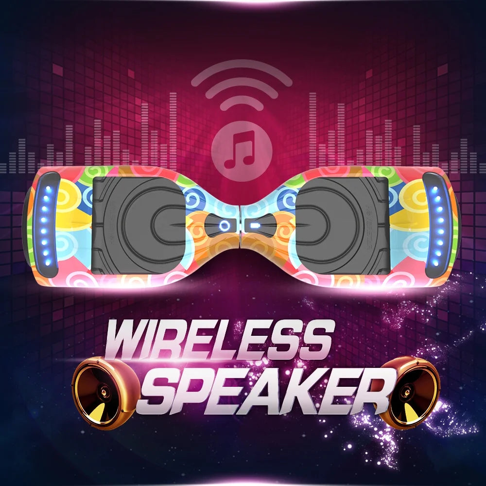 MOSTA All Terrain Self-Balance Scoote ,Electric Scooter Board for Kids & Adults with Bluetooth and Led Lights,6.5 inch,165 lbs capacity Perfect Gift