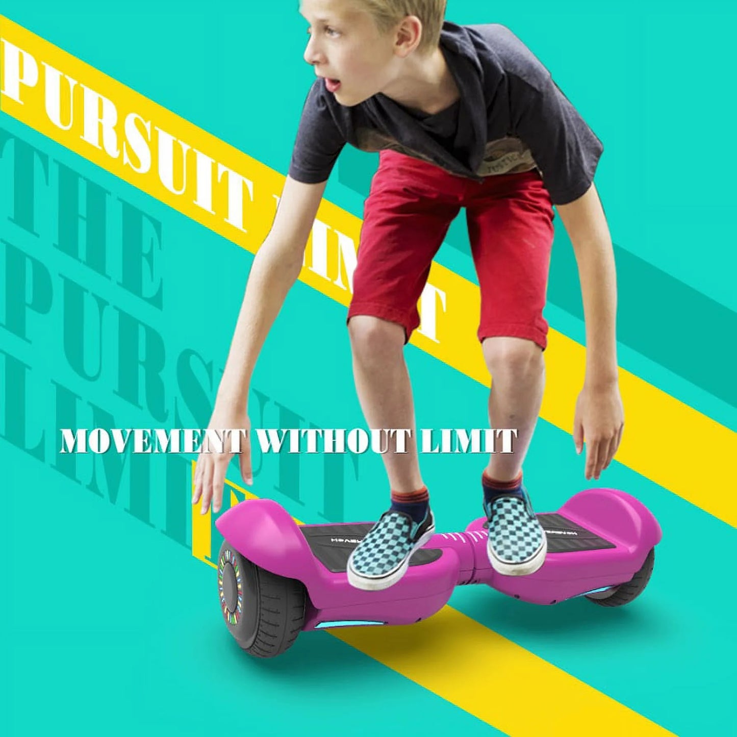 Mosta Hover Electric Scooter Board for Kids & Adults, 9 mph All Terrain Self-Balance Scooter with Bluetooth and Led Lights,6.5 inch,165 lbs capacity,LED Light,Suitable for boys and girls