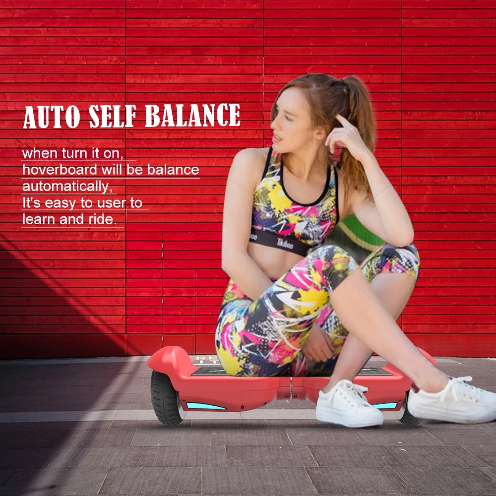 Mosta Hover Electric Scooter Board for Kids & Adults, 9 mph All Terrain Self-Balance Scooter with Bluetooth and Led Lights,6.5 inch,165 lbs capacity,LED Light,Suitable for boys and girls