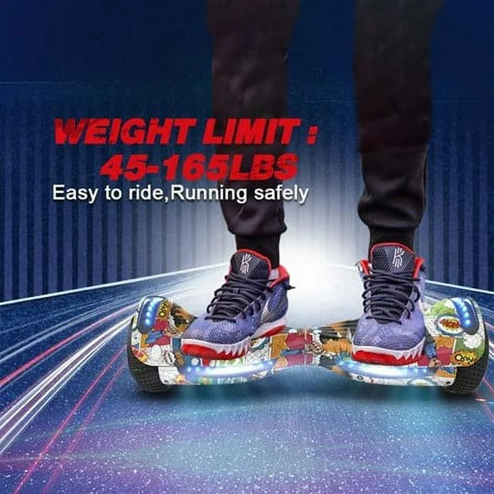 MOSTA All Terrain Self-Balance Scoote ,Electric Scooter Board for Kids & Adults with Bluetooth and Led Lights,6.5 inch,165 lbs capacity Perfect Gift