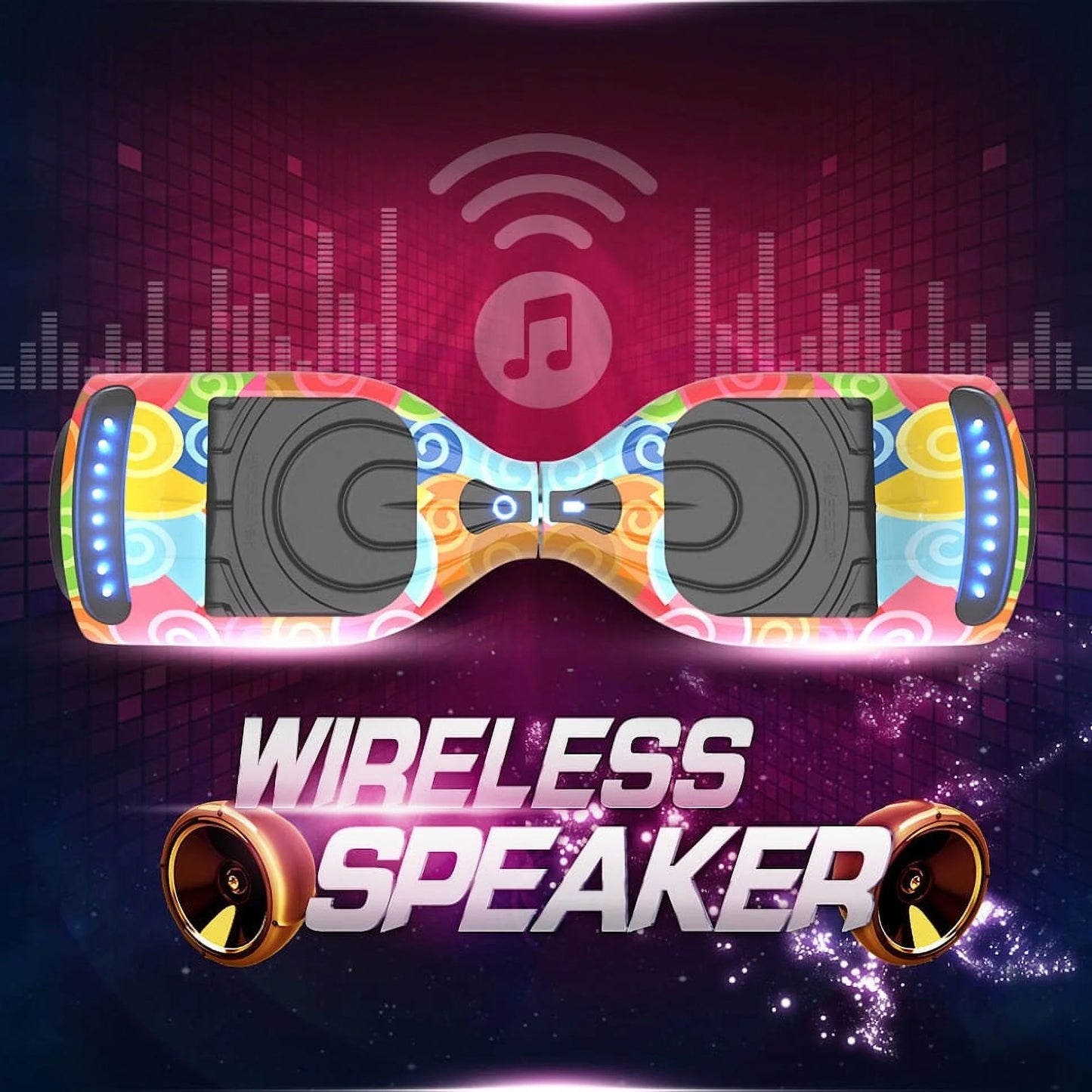 MOSTA All Terrain Self-Balance Scoote ,Electric Scooter Board for Kids & Adults with Bluetooth and Led Lights,6.5 inch,165 lbs capacity Perfect Gift