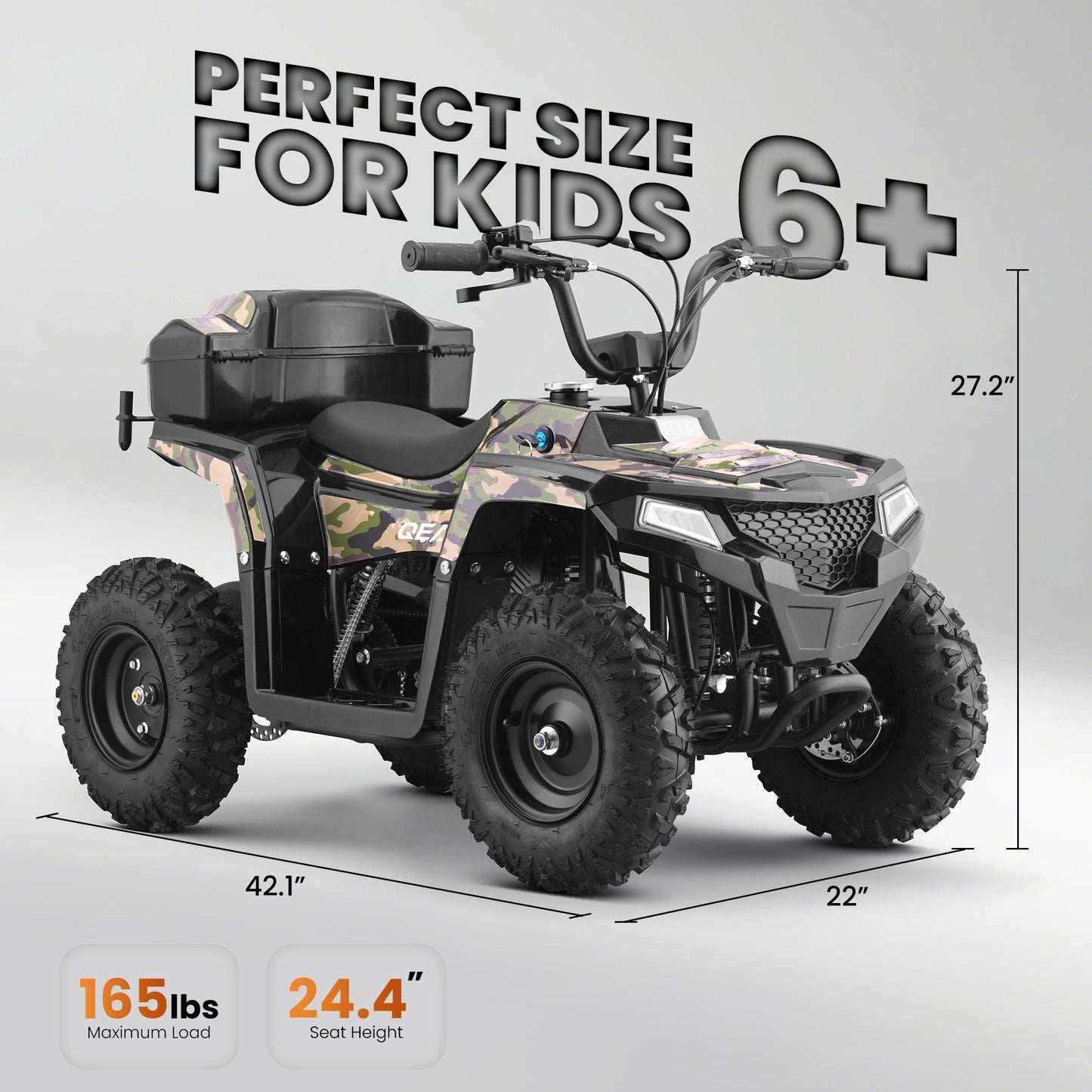 QEASET 40 cc Trail Blazer Ride-On Buggy – Dual-Speed Off-Roader, Key-Lock Safe, 10-15.5mph, Flag