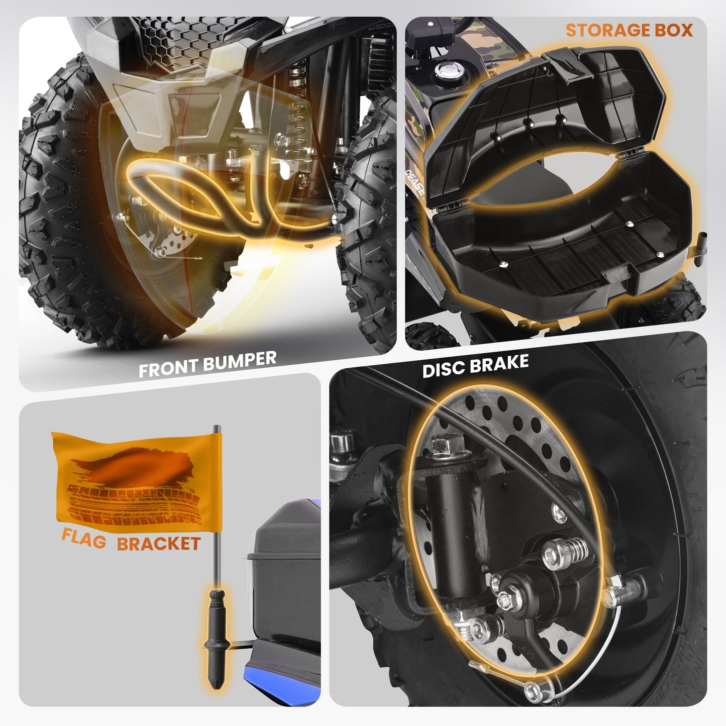 QEASET 40 cc Trail Blazer Ride-On Buggy – Dual-Speed Off-Roader, Key-Lock Safe, 10-15.5mph, Green Camo