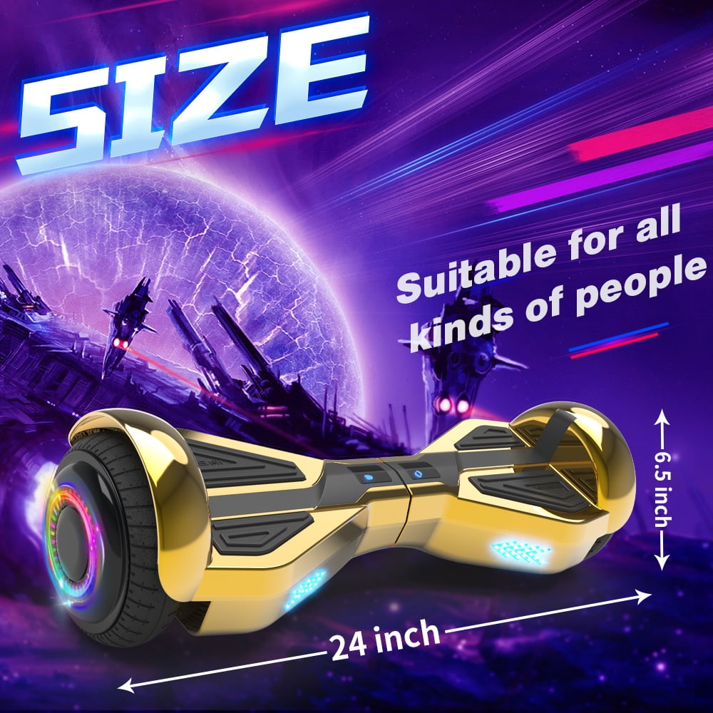 MOSTA All Terrain Self-Balance Scoote ,Electric Scooter Board for Kids & Adults with Bluetooth and Led Lights,6.5 inch,165 lbs capacity Perfect Gift