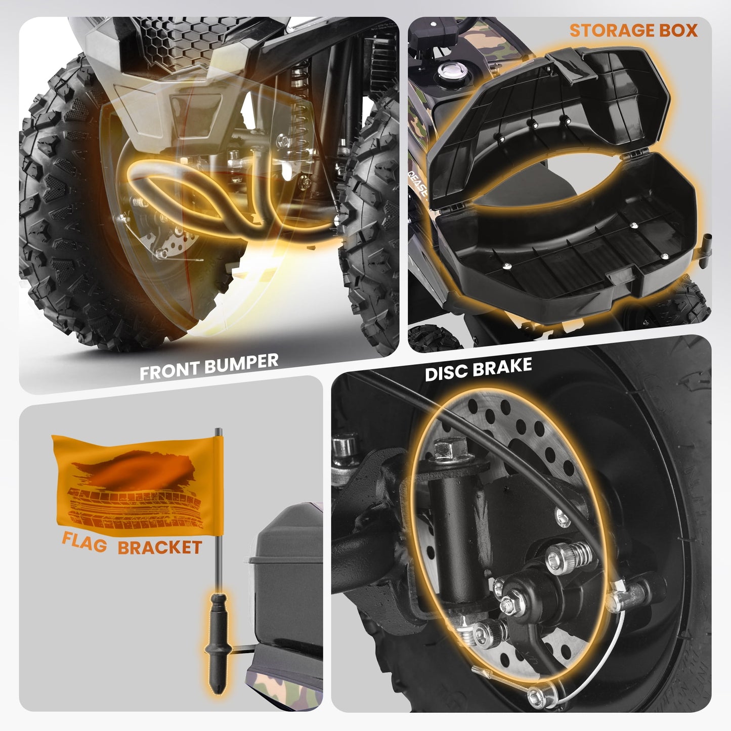 QEASET 40 cc Trail Blazer Ride-On Buggy – Dual-Speed Off-Roader, Key-Lock Safe, 10-15.5mph, Flag
