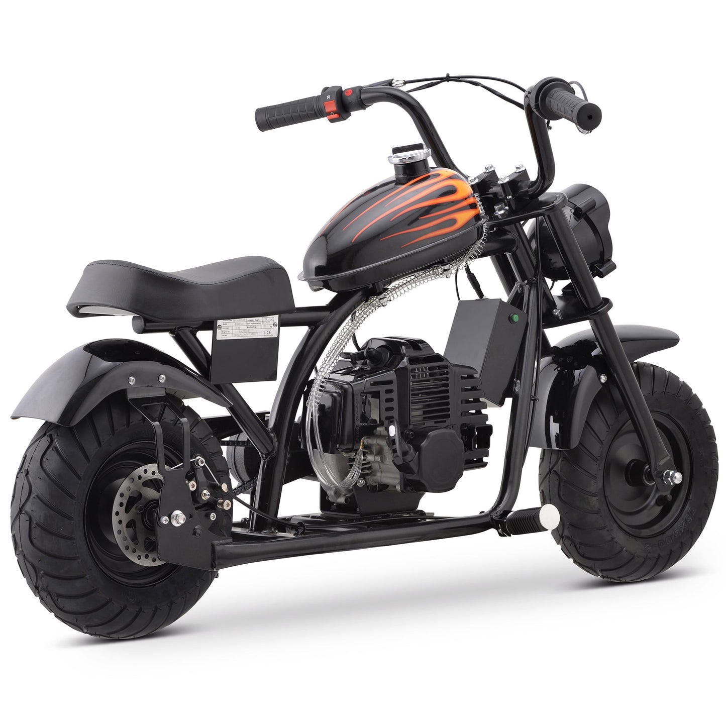 Aoemoe Gas Mini Chopper Bike, DB004 Model 49.4 CC 2-Stroke Powered Mini Bike, Black