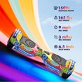 Electric Scooter with Bluetooth Speakers, Hover Off Road Board Electric Scooter with LED Lights & 400W Motor, Kids Scooter with 9MPH Max Speed, Tcdjtc Self-Balance Scooter for Kids