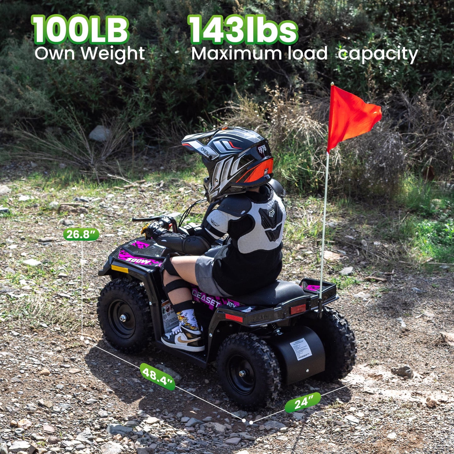 Aoemoe 36V Battery-Powered Ride-On Off-Road Buggy – 2-Speed Parent-Lock, 10-Mile Range ,Green