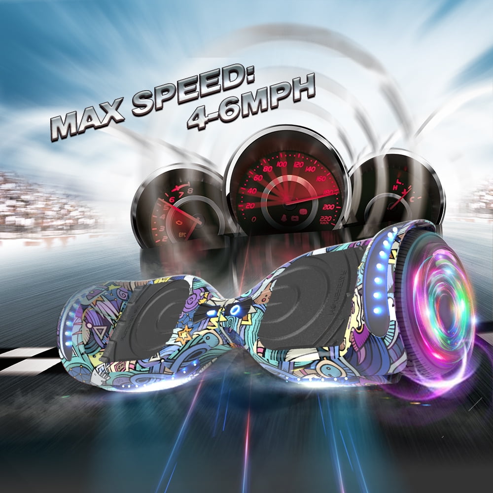 Hoverstar Flash Wheel Hoverboard 6.5 In. Bluetooth Speaker with LED Light Self Balancing Wheel Electric Scooter