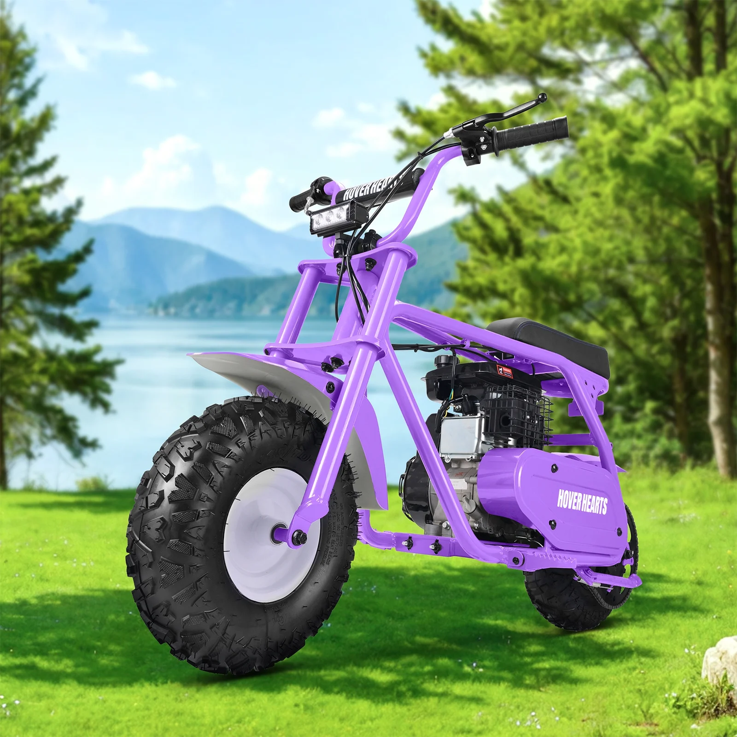 Aoemoe MB001 Gasoline Mini Dirt Bike,4-Stroke 18MPH Off Road Motorcycle, Weight Support Up to 165 LBS - Purple