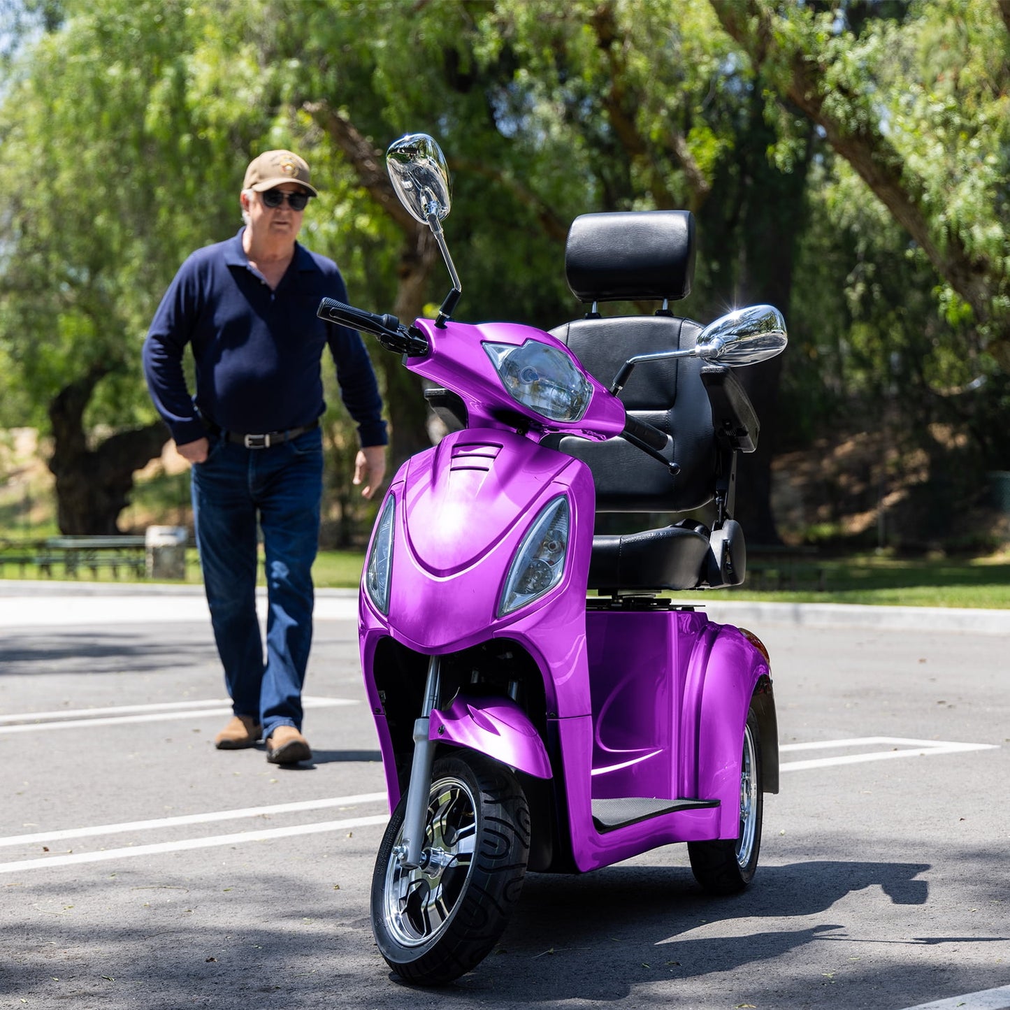 SKRT Electric Large 3 Wheel Mobility Scooters, Heavy Duty Wheelchair Device, 400 LBS Capacity for Seniors & Adults, Speed Adjust, Remote Key, Assembled In US, Receive Ready to Ride