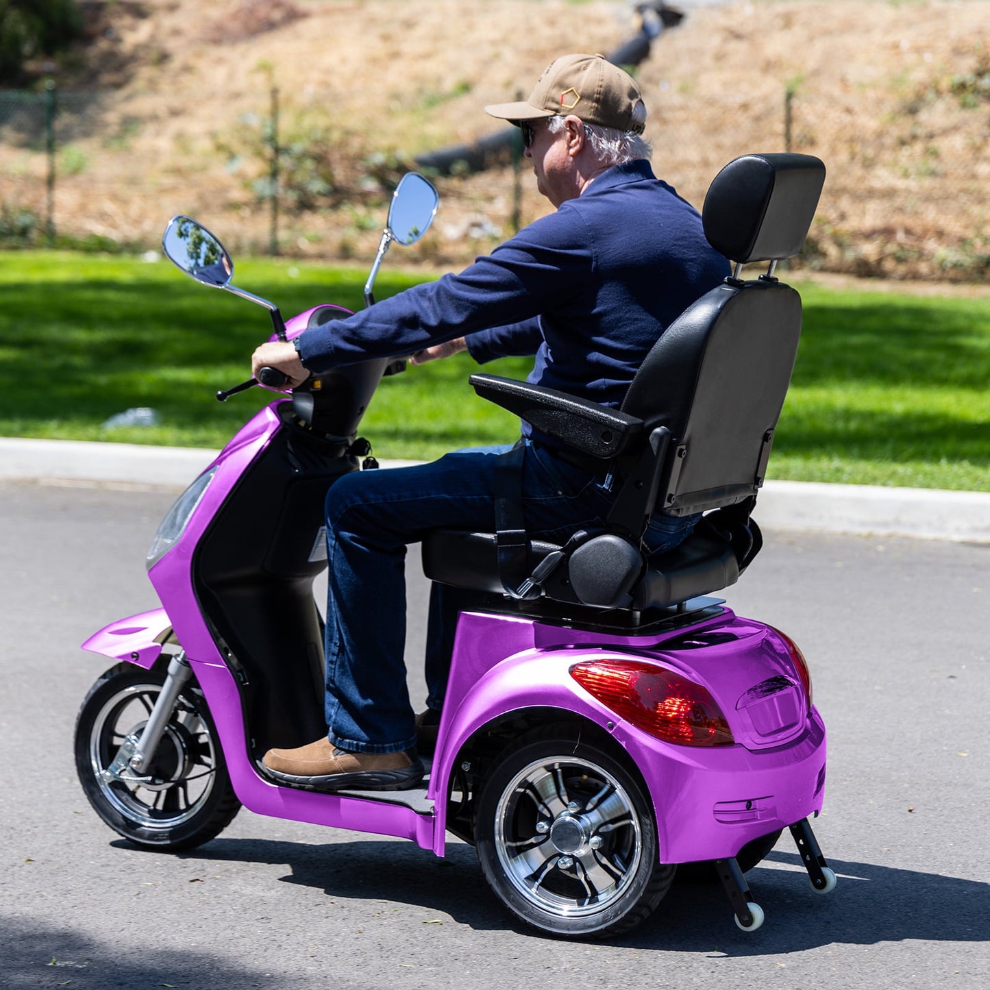 LiltJan 3-Wheel Electric Mobility Scooter for Seniors, 500lb Heavy Duty Capacity Power Scooter, 800W Motorized Medical Scooter with 31-Mile Long Battery Life