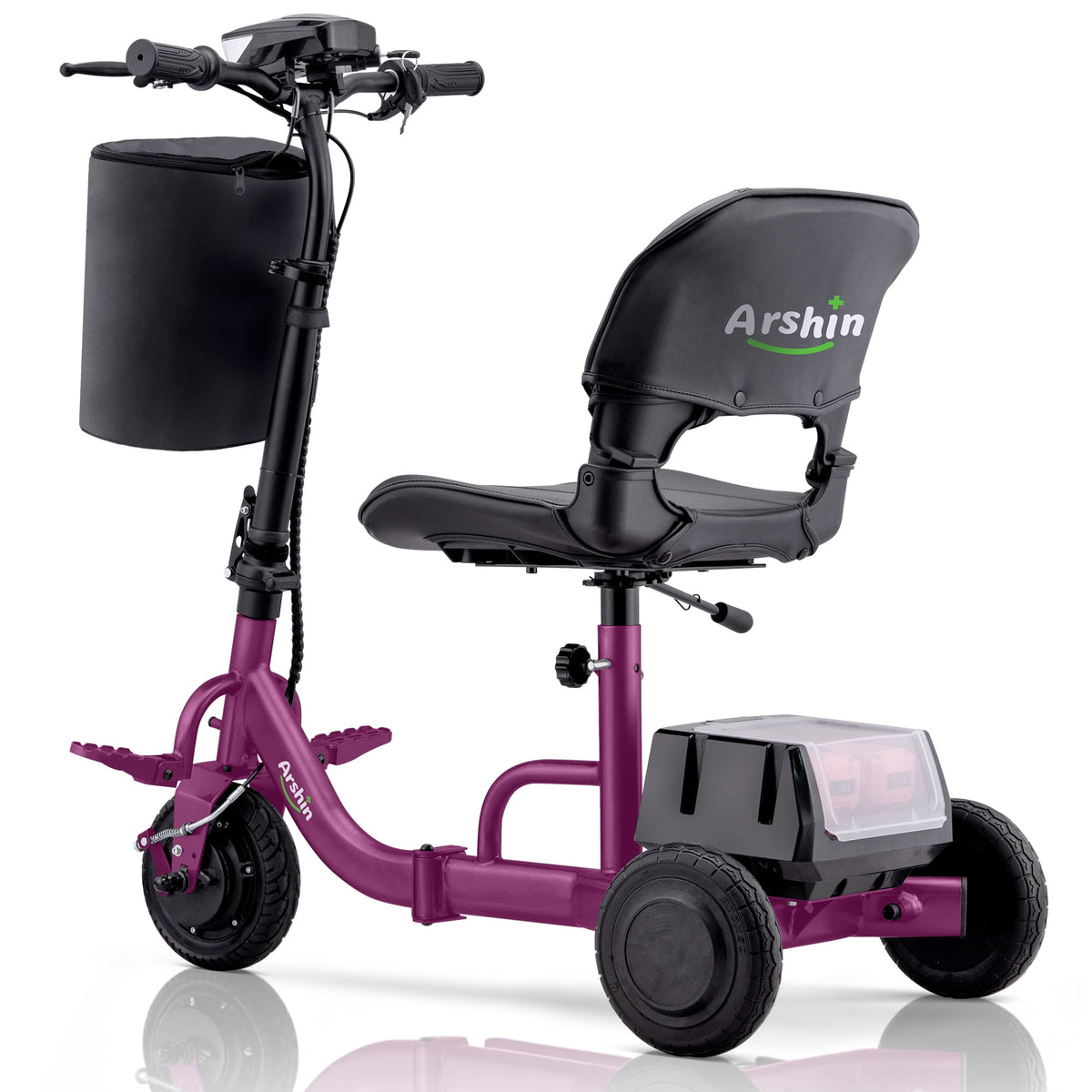 Ostrina Upgrade Mobility Scooter Lightweight Foldable,All Terrain Mobility Scooters for Seniors & Adults,300lbs Electric Wheelchair Strong Device for Travel,2 Batteries,Variable Speed(Purple)