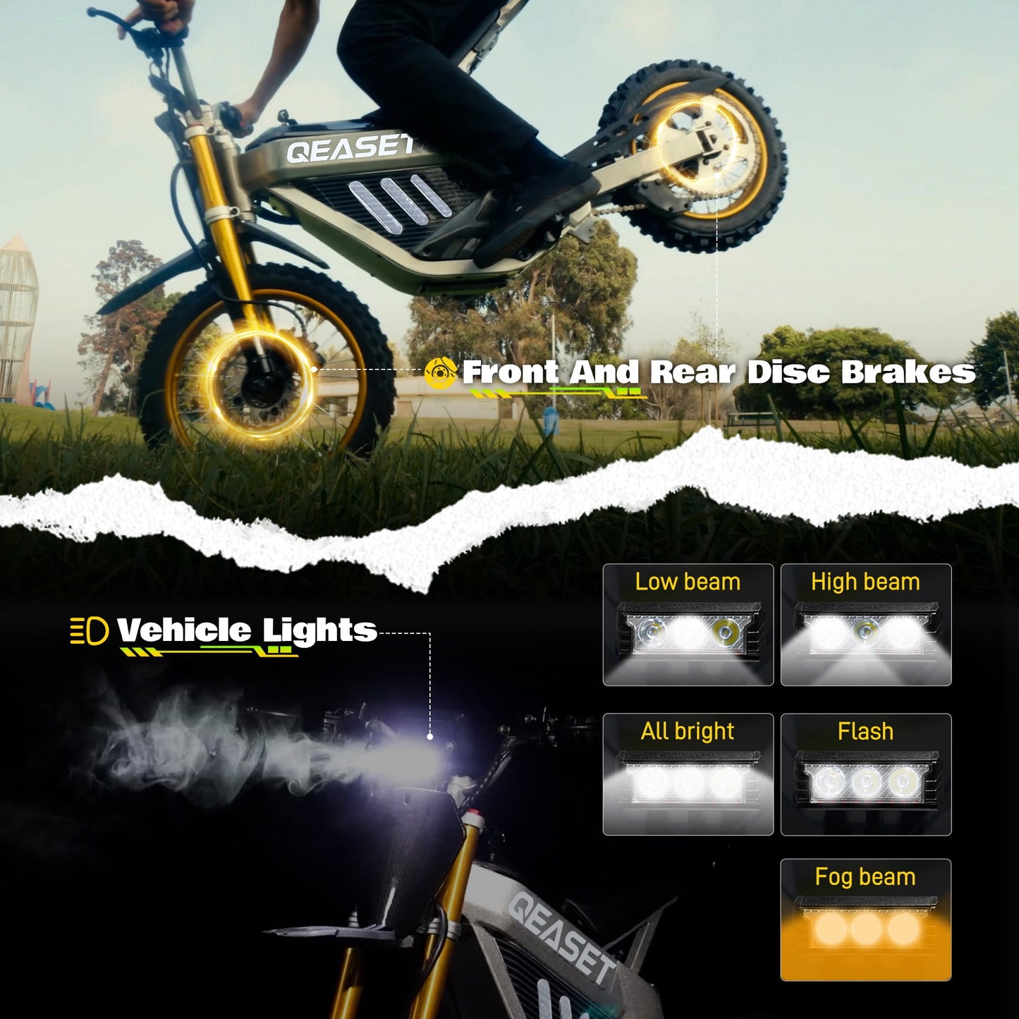 Arshin 20"Off‑Road Electric Bike for Adults,3000W Peak Fat Tire Ebike,48V 32Ah Battery,28MPH Max Speed,UL2272 Certified,Ages 16+ (White)