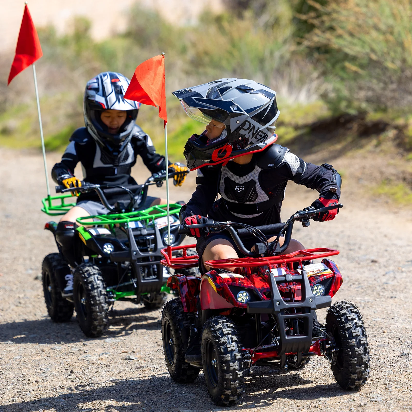 Electric atv Dirt Quad, 36V 500W Motor, 12-15mph Speed, Twist Grip Acceleration & Hand Operated Disc Brakes,Knobby Air Tires, Multiple Colors, Holiday Gifts
