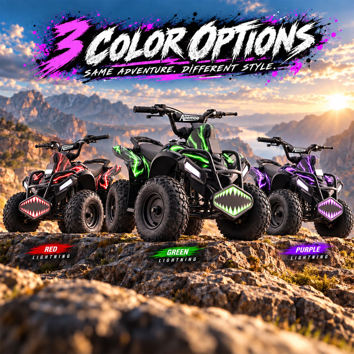 39cc Teen Gas ATV, Gas Powered 4 Wheeler for Teens 16+, 4-Stroke Beginner ATV, Up to 15 MPH, Adjustable Speed, Safety Switches, Front & Rear Brake - Red