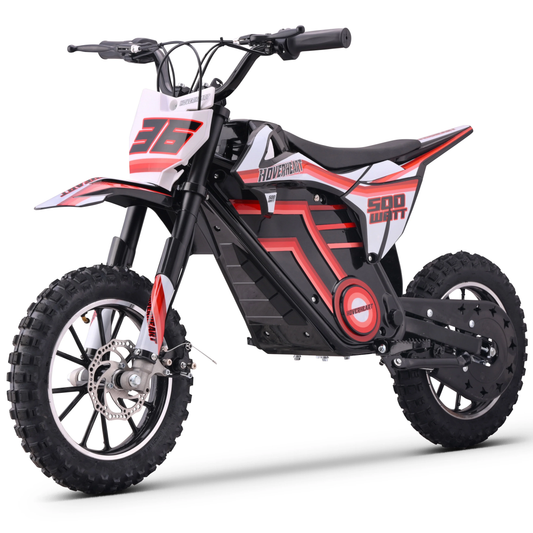 Aoemoe Motorcycle, Motorized Dirt Bikes for kids 8-14, 36V 500W – 15 MPH Top Speed, Dual Suspension, Red