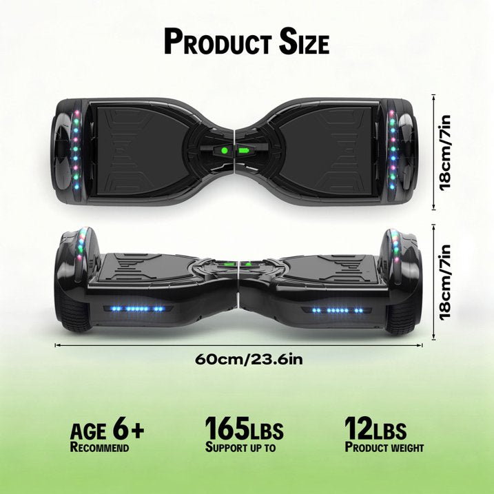 Electric Scooter with LED Lights & 400W Motor, Scooter with 9MPH Max Speed, Electric Scooter with Bluetooth Speakers, Pescroa Self-Balance Scooter