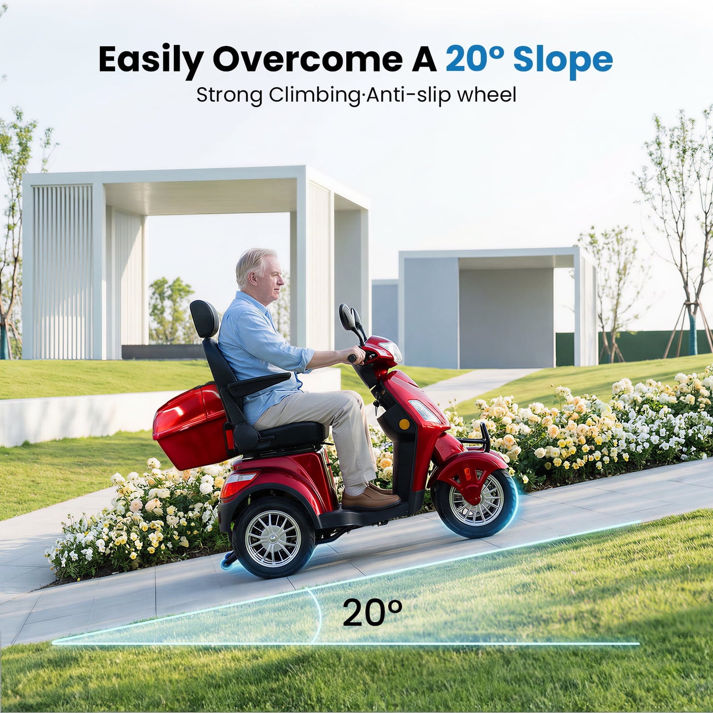 Mosta 4 Wheel Mobility Scooters for Seniors, Adult Scooter with 800W Motor, Heavy Duty Electric Scooter with 500 lb Capacity, 25 Miles Long Range